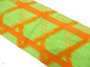 手織り真綿紬　籠目模様織り出し　名古屋帯